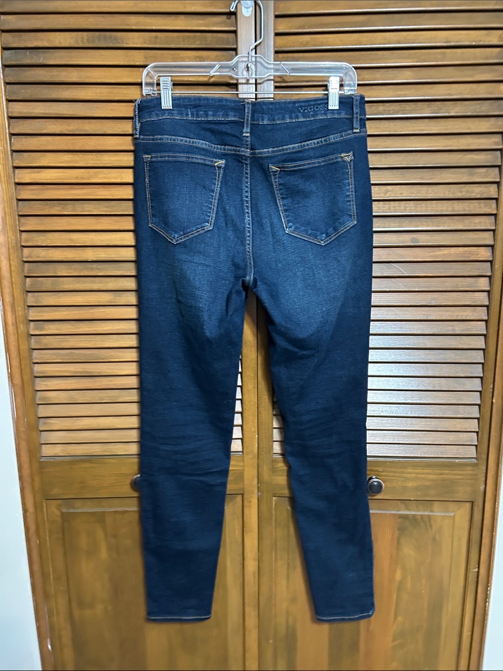 Vigoss Navy Distressed High Rise Super Skinny Ripped Jeans Size 28 - Picture 3 of 7